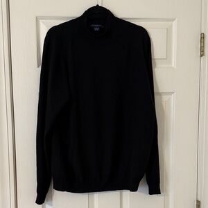 Brooks Brothers Marino Wool Black Mock Neck Sweater